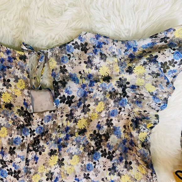 Lucky Brand floral short sleeve casual cite modest blouse plus size 1X - Picture 9 of 13